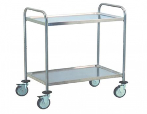Carrello 2 ripiani in acciaio inox